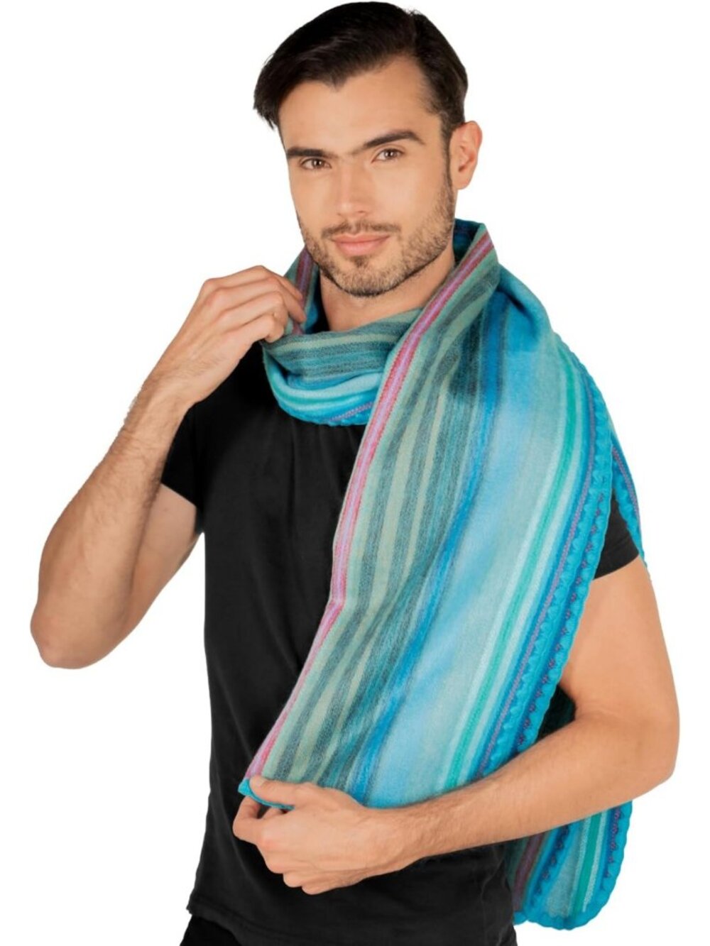 Cozy Alpaca Wool Shawl Wrap for Men & Women | Unisex Fashion Blanket Wrap